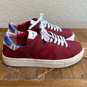 LØCI X ILARIA NINE in Red/Floral/Natural, Size US 6.5/ EU 37
